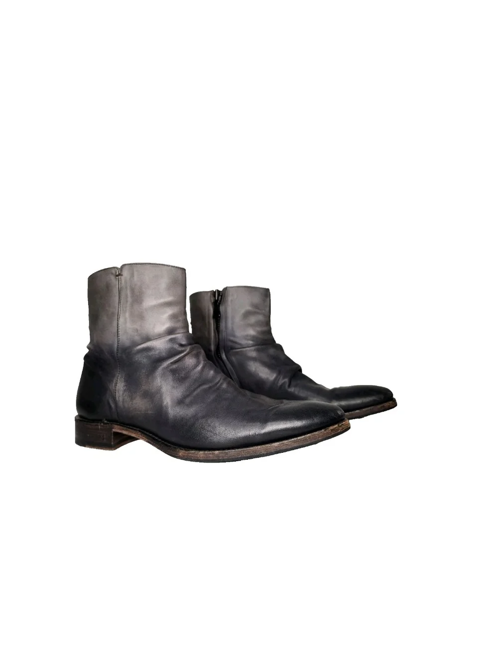 John Varvatos Collection Morrison Sharpei Grey Ombre Leather Boot 11